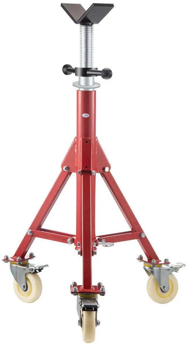 Main image of Pipe Stand, Pipe Jack Stand, V Head Pipe Stand Adjustable Height 28-52 Inch, Pipe Jack Stands with Casters 882 LB, Folding Portable Pipe Stands 1/8 to 12 Inch Pipe Supporting, Steel Jack Stand
