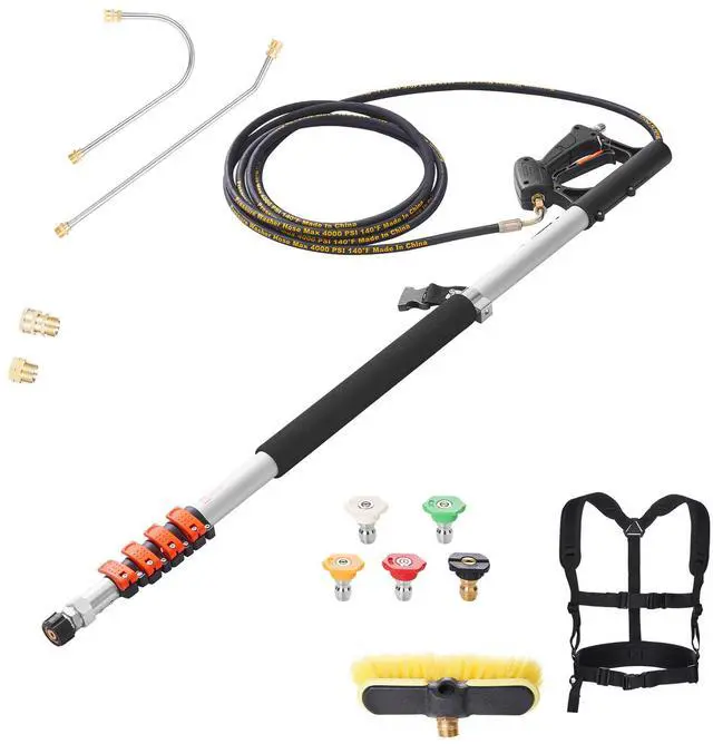 Main image of VEVOR Pressure Washer Telescoping Wand 18 ft Brush Head Included Telescopic Spray Wand