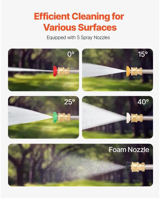 Alt view image 5 of 7 - VEVOR Pressure Washer Telescoping Wand 18 ft Brush Head Included Telescopic Spray Wand
