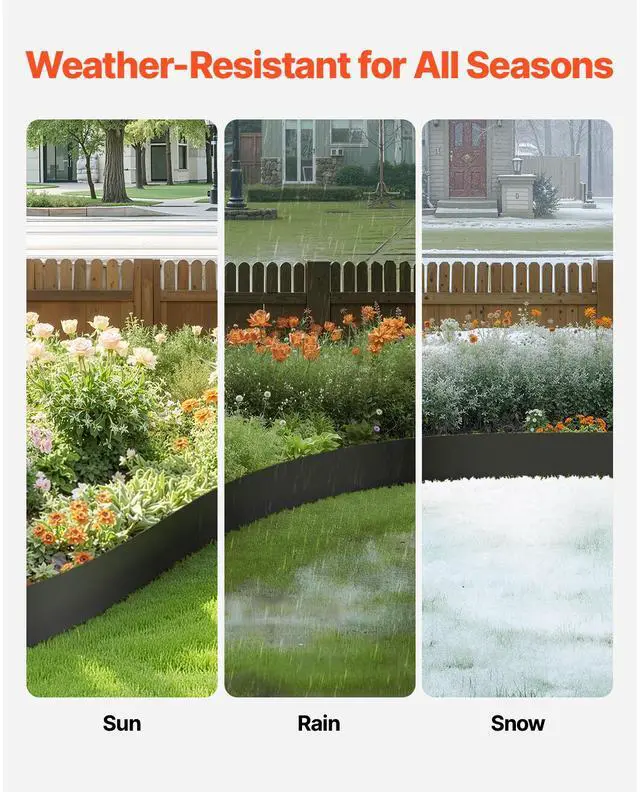 Alt view image 3 of 7 - Steel Landscape Edging, 6 Packs 40 x 8 in Rust-Resistant Metal Landscape Edging, Bendable Garden Edging Border, Heavy Duty Lawn Edging, Easy-to-Install, Flower Bed Yard Pathway Divider Black