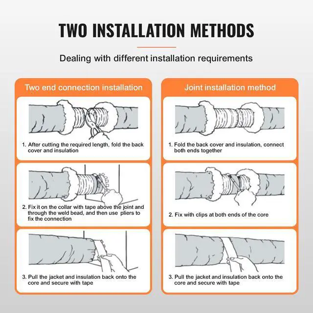 Alt view image 5 of 7 - Dryer Vent Hose, 4'' Insulated Flexible Duct 25FT Long with 2 Duct Clamps, Heavy-Duty Three Layer Protection for HVAC Heating Cooling Ventilation and Exhaust, R-6.0 Flame Resistance Value