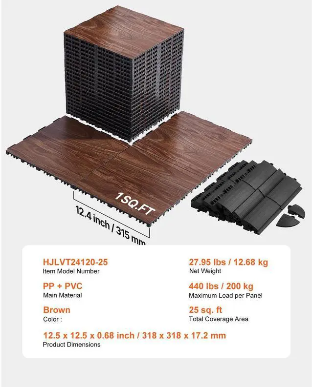 Alt view image 7 of 7 - Dance Floor Tiles, 12.4 x 12.4 in 25 Piece Interlocking Dance Flooring, Portable Dance Practice Floor with Cushioned Base (Oak Wood Grain, 25 sq. ft/Box )