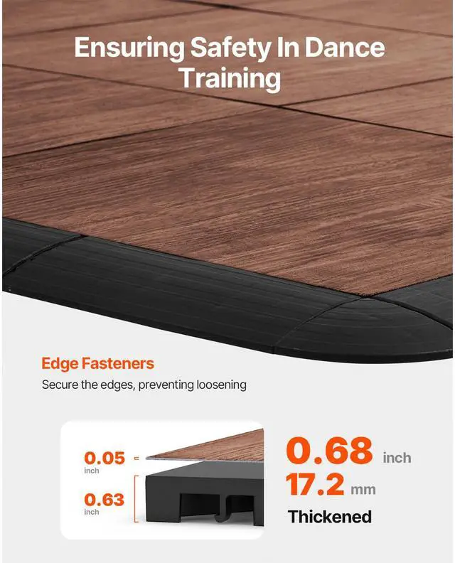Alt view image 3 of 7 - Dance Floor Tiles, 12.4 x 12.4 in 25 Piece Interlocking Dance Flooring, Portable Dance Practice Floor with Cushioned Base (Oak Wood Grain, 25 sq. ft/Box )