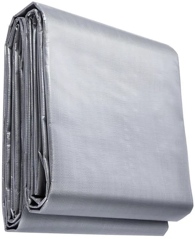 Main image of Tarp Waterproof 16x20 ft, Plastic Poly Tarp Cover 10 Mil, Multi Purpose Tear UV and Temperature Resistant Outdoor Tarpaulin with High Durability Reinforced Grommets (Silver/Brown)