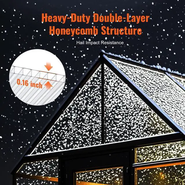 Alt view image 3 of 7 - 14 Pack Polycarbonate Greenhouse Panels, 2' X 4' X 0.16'' Roof Panels Sheets, Waterproof UV Protected Corrugated Plastic Roofing, Impact Resistance Clear Roofing Sheets for Greenhouse/Garden