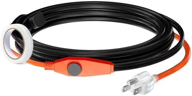 Main image of Pipe Heating Cable, 9FT 7W/FT Heat Tape for Pipes with Built-in Thermostat, Water Pipe Heat Cable Protects PVC Hose, Metal and Plastic Pipe from Freezing