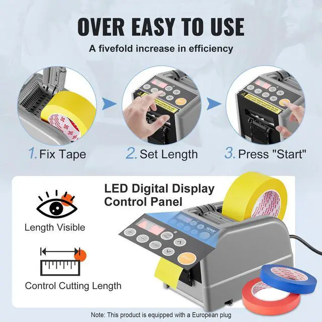 Alt view image 4 of 7 - Automatic Tape Dispenser Adhesive Electric Tape Cutter Packaging Machine Tape Cutting Machine 6-60mm Tape Width