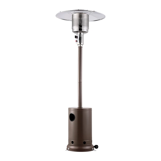 Alt view image 8 of 14 - Patio Heater for Outdoor Use, 50000BTU Propane Heater Tall Hammered With Round Table Design, Metal Burner and Wheels, Fixed Outdoor Patio Flame Heater for Patio, Party, Backyard, Garden, Bronze