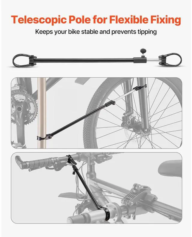 Alt view image 5 of 7 - Bike Repair Stand, 88 lb Heavy-duty Bicycle Work Stand with 41.3-59.8 in Adjustable Height & Magnetic Tool Tray, Foldable Bicycle Maintenance Rack, Shop Home Mechanics for Mountain & Road Bike