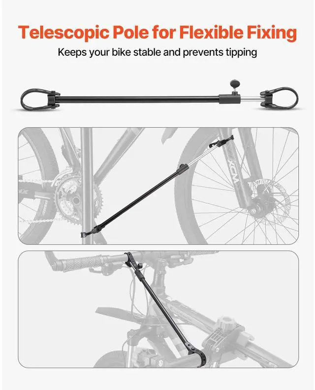 Alt view image 5 of 7 - Bike Repair Stand, 66 lb Heavy-duty Bicycle Work Stand with 32.8-56.6 in Adjustable Height & Magnetic Tool Tray, Foldable Bicycle Maintenance Rack, Shop Home Mechanics for Mountain & Road Bike