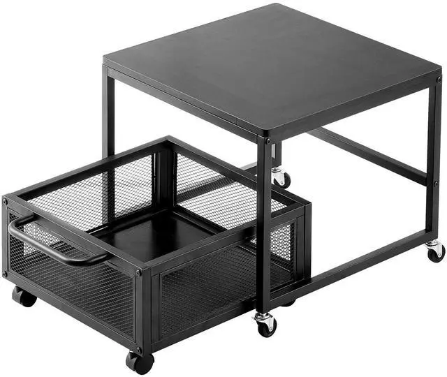 Main image of Mini Fridge Stand with Storage, 198 lbs Mini Fridge Table with Movable Storage Cart & Swivel Wheels, Beverage Refrigerator Stand for Coffee Bar, Mini Fridge Organizer for Office Home Dorm, Black