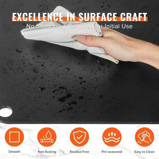 Alt view image 4 of 7 - VEVOR Pizza Steel, 16" x 14.5" x 3/8" Pizza Steel Plate for Oven, Pre-Seasoned Carbon Steel Pizza Baking Stone with 20X Higher Conductivity, Heavy Duty Pizza Pan for Outdoor Grill, Indoor Oven