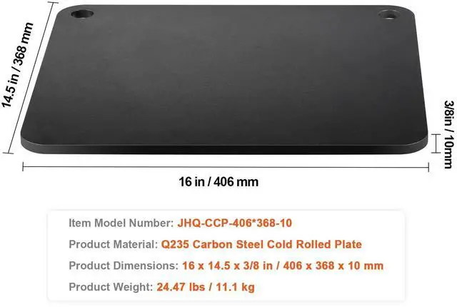 Alt view image 7 of 7 - VEVOR Pizza Steel, 16" x 14.5" x 3/8" Pizza Steel Plate for Oven, Pre-Seasoned Carbon Steel Pizza Baking Stone with 20X Higher Conductivity, Heavy Duty Pizza Pan for Outdoor Grill, Indoor Oven