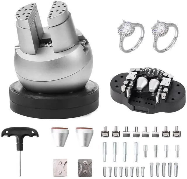 Main image of Ball Vise, 5" Engraving Setting Tool, 360° Rotation Engraving Block Vise, 35 PCS Attachment Jewelry Engraving Block Tools Standard Block for Gemstone Inlay and Small-Scale Engraving