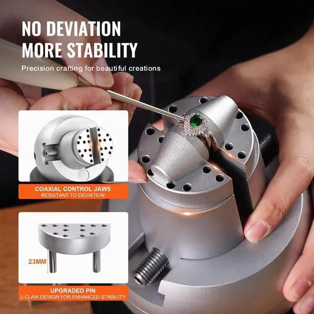 Alt view image 4 of 7 - Ball Vise, 5" Engraving Setting Tool, 360° Rotation Engraving Block Vise, 35 PCS Attachment Jewelry Engraving Block Tools Standard Block for Gemstone Inlay and Small-Scale Engraving