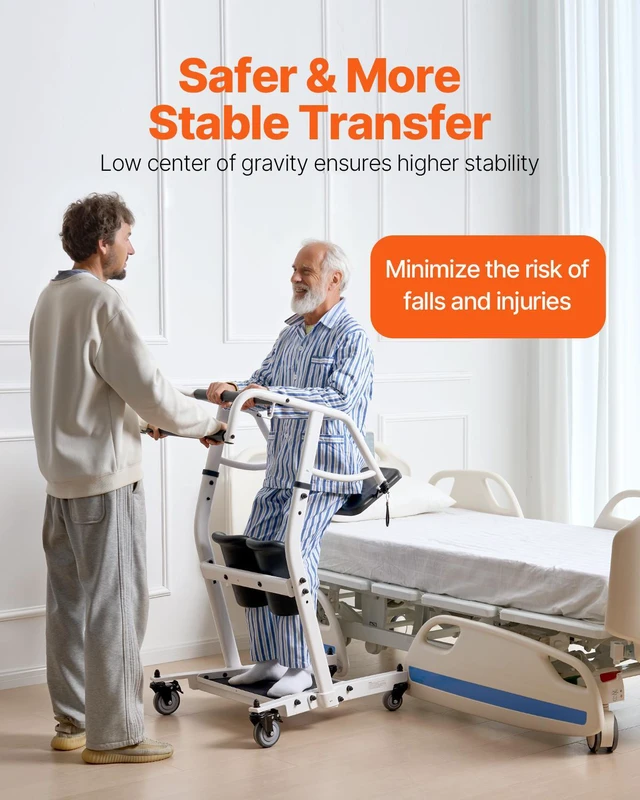 Alt view image 3 of 9 - Sit to Stand Patient Lift 400LB Capacity Stand Assist Lift Aid for Home Care Use