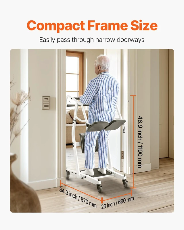 Alt view image 7 of 9 - Sit to Stand Patient Lift 400LB Capacity Stand Assist Lift Aid for Home Care Use