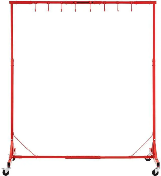 Main image of Painting Rack, 1500 -2000 mm Adjustable Height, 66 lbs Capacity Automotive Paint Rack Stand, 8 Hooks Painting Drying Rack with 4 Swiveling Wheels, Auto Body Stand for Auto Repair Shops & Garage