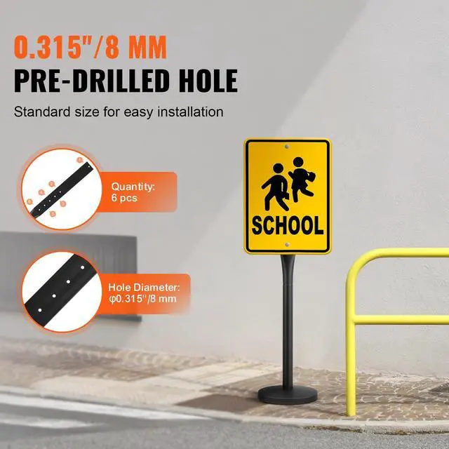 Alt view image 3 of 7 - Cast Iron Sign Post, 4 ft Portable Heavy Duty Steel Post Sign Holder with Hard Plastic Base & Wheels, U-Channel Sign Stand for Garden, Courtyard, Farm or Traffic Intersection, Black