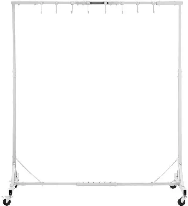 Main image of Painting Rack, 5 ft-7 ft Adjustable Height, 66 lbs Capacity Automotive Paint Rack Stand, 8 Hooks Painting Drying Rack with 4 Swiveling Wheels, Auto Body Stand for Auto Repair Shops & Garage