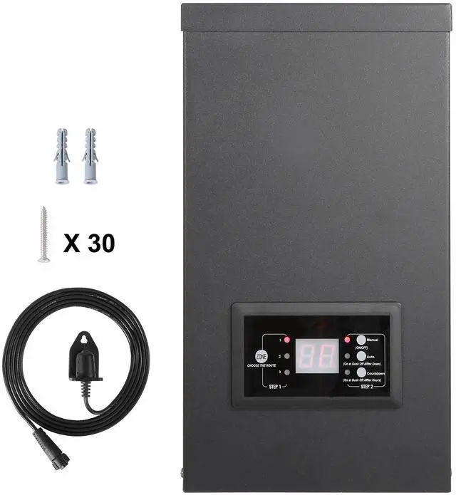 Main image of 600W Landscape Transformer, Timer & Photocell Sensor Equipped, Weatherproof Outdoor Lighting Converter, 120V AC to 12V/14V AC, Ideal for Exterior, Spotlight, Pathway, Pool Lighting, ETL Certi