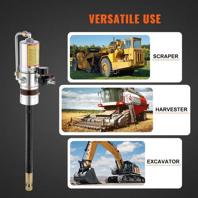 Alt view image 6 of 7 - Grease Pump, 50:1 Pressure Ratio Air Operated Grease Pump with 13 ft High Pressure Hose and Grease Gun, Pneumatic Grease Pump, Portable Lubrication Grease Pump with 360° Swivel Grease Gun Head