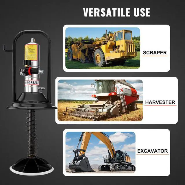 Alt view image 6 of 8 - Grease Pump, 50:1 Pressure Ratio Air Operated Grease Pump with 13 ft High Pressure Hose and Grease Gun, Pneumatic Grease Pump with Barrel Cap, Portable Lubrication Grease Pump 360° Gun Head