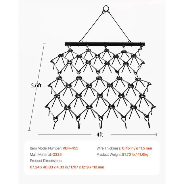 Alt view image 7 of 7 - Drag Harrow, 4 ft x 5.6 ft Durable Chain Harrow with 80 Sharp Teeth, Suitable for ATV UTV Tractor, Ideal for Soil Preparation, Seeding, Smoothing Landscapes, and Yard Gravel Driveway Maintenance