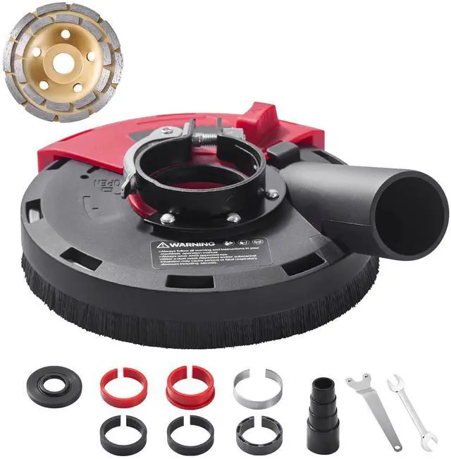 Main image of VEVOR Angle Grinder Dust Shroud 4-5 in 6 Clamping Washers & 5 in Grinding Wheel