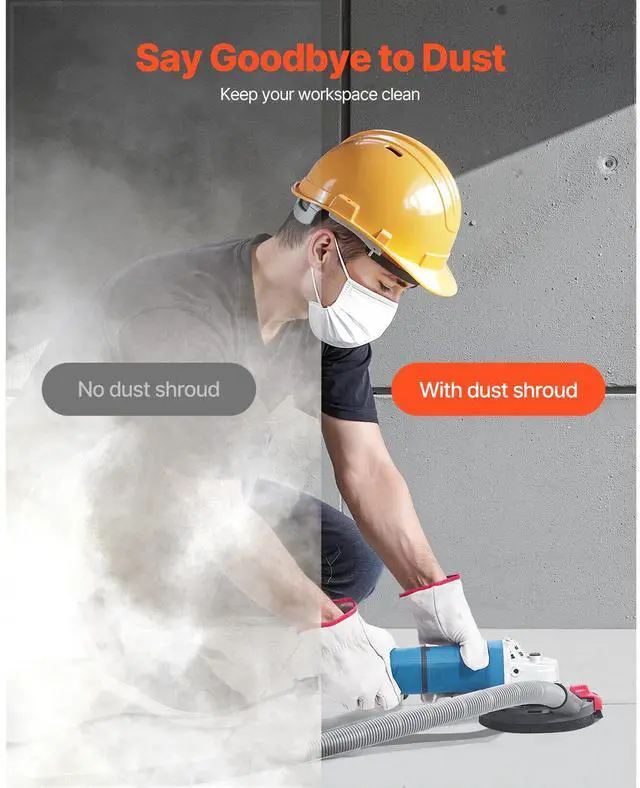 Alt view image 5 of 7 - VEVOR Angle Grinder Dust Shroud 4-5 in 6 Clamping Washers & 5 in Grinding Wheel