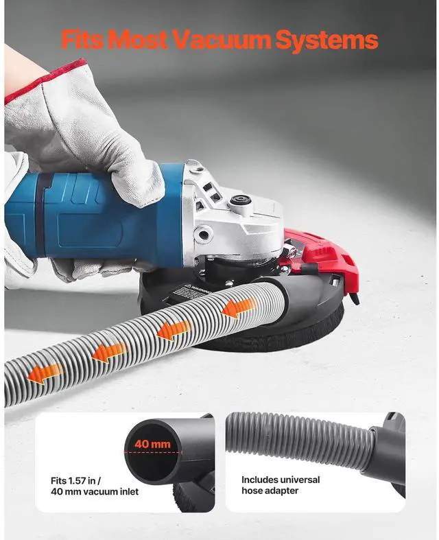 Alt view image 4 of 7 - VEVOR Angle Grinder Dust Shroud 4-5 in 6 Clamping Washers & 5 in Grinding Wheel