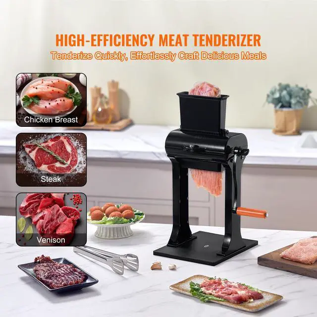 Alt view image 2 of 7 - Commercial Meat Tenderizer, Heavy Duty Stainless Steel Meat Tenderizer Machine, Quick and Easy Manual Operation Kitchen Tool, 5.8" Feed Port for Beef, Turkey, Chicken, Pork, Steak, and Fish