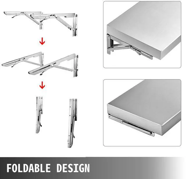 Alt view image 3 of 7 - 6 foot Shelf for Concession Window 70.9x11.4x1.8 Inch 201 Stainless Steel