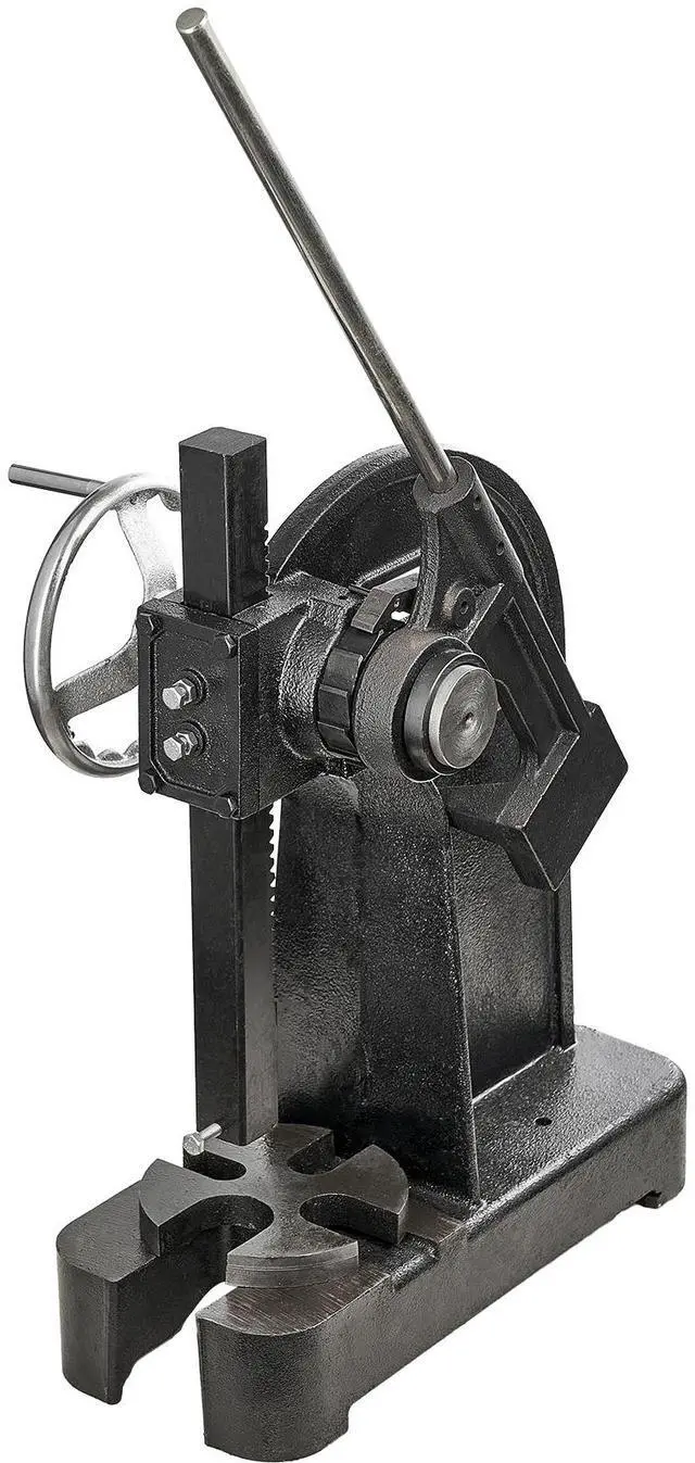 Main image of Arbor Press, 3 Ton Ratchet Type Arbor Press, Ratchet Leverage Arbor Press with Handwheel, 12.2" Maximum Height, Cast Iron Manual Desktop Punch Press, for Stamping, Bending, Stretching, Forming