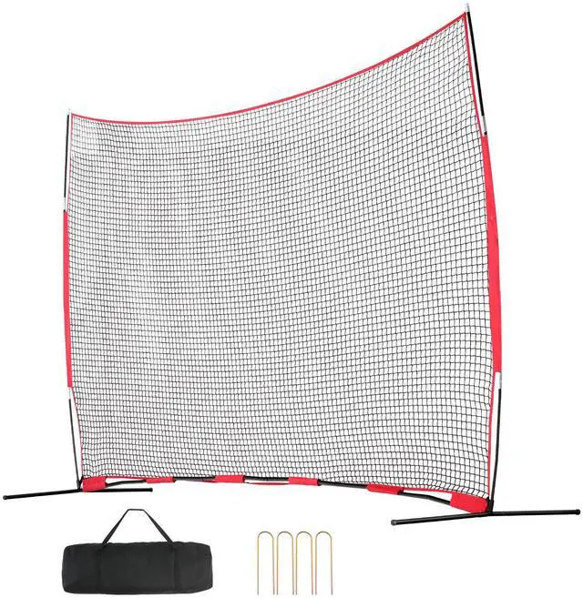 Main image of VEVOR Barricade Backstop Net, 16x10 ft Ball Sports Barrier Netting, Portable Practice Equipment with Carry Bag, Protection Screen for Baseball Softball Soccer Training, for Backyard
