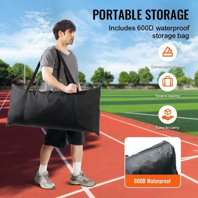 Alt view image 5 of 7 - VEVOR Barricade Backstop Net, 16x10 ft Ball Sports Barrier Netting, Portable Practice Equipment with Carry Bag, Protection Screen for Baseball Softball Soccer Training, for Backyard
