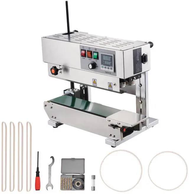 Main image of Continuous Bag Band Sealing Machine, 0.24-0.47 in/6-12 mm Seal Width, Vertical Band Sealer Machine with Digital Temperature Control, Stainless Steel Bag Sealer for 0.02-0.8 mm Plastic Bags Films