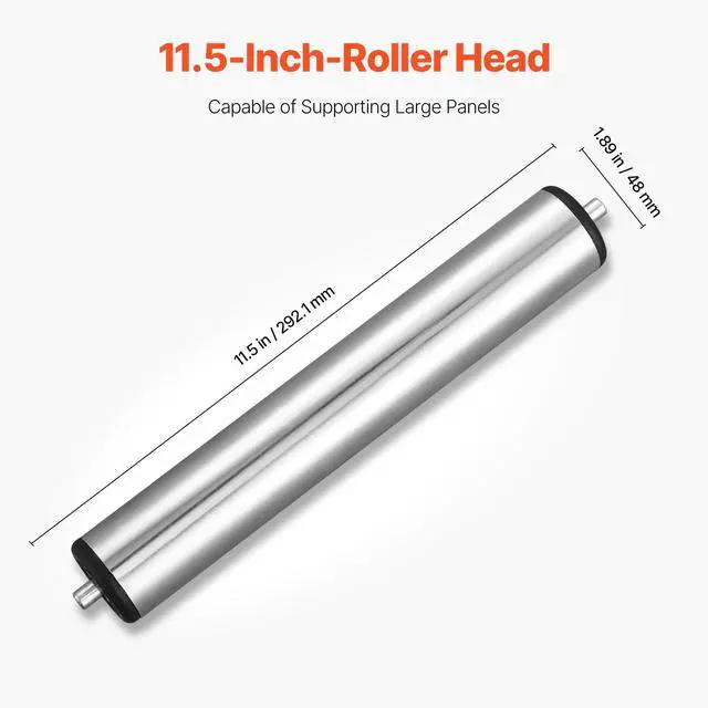 Alt view image 4 of 7 - 2-Pack Roller Stands, 250 lbs Load Capacity, 27-43 in Adjustable Height, Folding Heavy Duty with Polished Steel Roller Head & Edge Guides, for Table Saw Outfeed Woodworking Extension Support