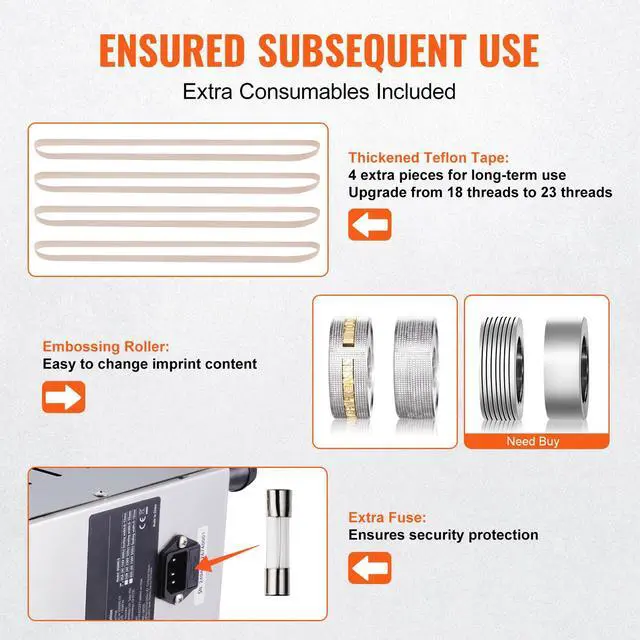 Alt view image 5 of 7 - Continuous Bag Band Sealing Machine, 0.24-0.47 in/6-12 mm Seal Width, Vertical Band Sealer Machine with Digital Temperature Control, Stainless Steel Bag Sealer for 0.02-0.8 mm Plastic Bags Films