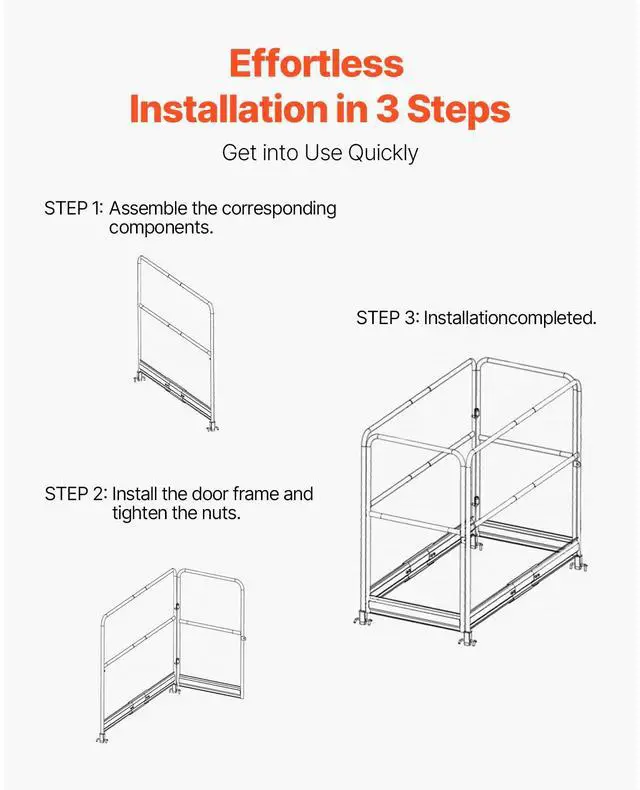 Alt view image 4 of 7 - 6 Foot Scaffolding Safety Guardrail, Rustproof Solid Carbon Steel Scaffold Guard Rail of 55.4 lbs Load Capacity, Baker Style Metal Guardrails Accessory System for Scaffolding Platform, Yellow