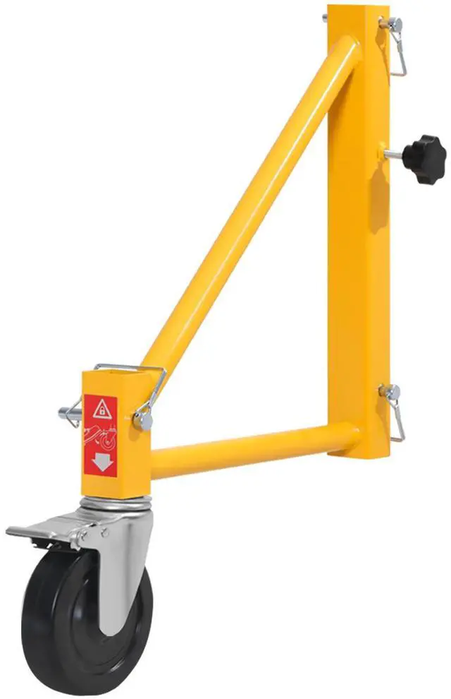 Main image of 4-Pack Scaffold Outriggers, 1000 lbs Total Load Capacity Baker-Style Scaffolding Accessory with Swivel Casters, Carbon Steel Scaffold Wheel System with Rust Proof Galvanized Surface, Yellow