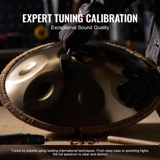 Alt view image 5 of 7 - Handpan Drum, 22 in & 10 Notes, D Minor Hand Drum, Hand Pan Drum Instrument with Mallets, 432Hz Handpan Stand & Carry Bag, Steel Healing Sound Drum, Percussion Instruments for Adults Beginners