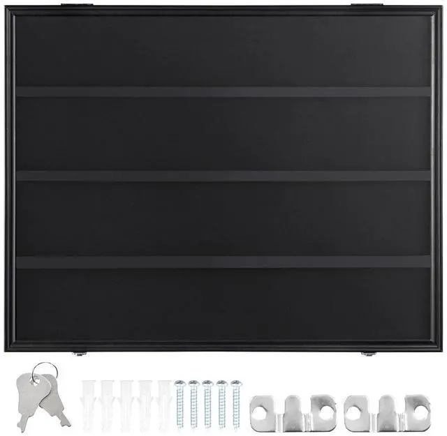 Main image of 36 Graded Sports Card Display Case, 30.5x24.3x2.1 in, Baseball Card Display Frame with 98% UV Protection Clear View PC Glass, Lockable Wall Cabinet for Football Basketball Hockey Trading Card