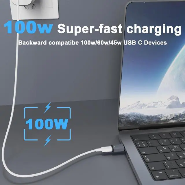 Alt view image 7 of 7 - 3C'S USB C Magnetic Adapter 2 Pack+4 Male Port,11Pin Straight Type C Magnetic Adapter,Supports USB PD 100W Fast Charging, 480Mbps Transfer Speed,Compatible with MacBook Pro/Air and Most USBC Devices