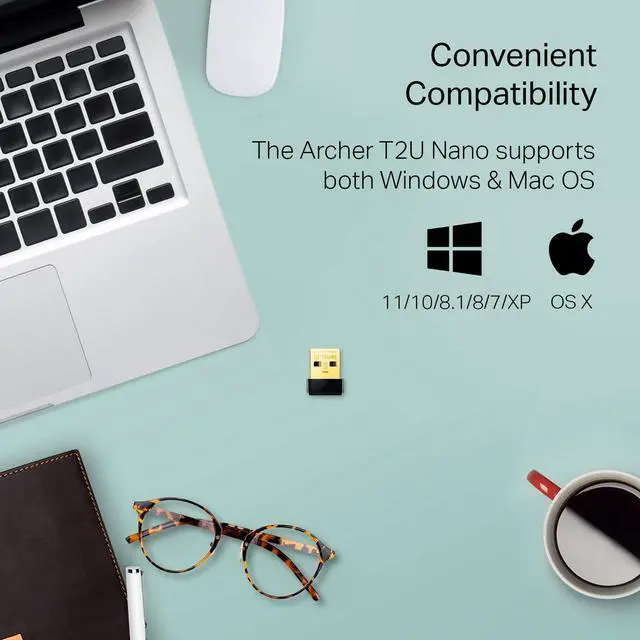 Alt view image 4 of 6 - TP-Link Nano AC600 USB WiFi Adapter(Archer T2U Nano)- 2.4G/5G Dual Band Wireless Network Transceiver for PC Desktop, Travel Size, Supports Windows (11,10, 8.1, 8, 7, XP/Mac OS X 10.9-10.14)