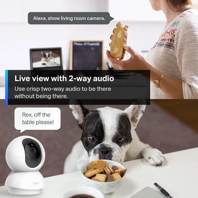 Alt view image 5 of 7 - TP-Link Tapo Pan/Tilt Security Camera for Baby Monitor, Pet Camera w/Motion Detection, 1080P, 2-Way Audio, Night Vision, Cloud & SD Card Storage, Works with Alexa & Google Home (Tapo C200)