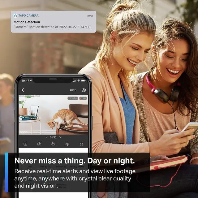 Alt view image 6 of 7 - TP-Link Tapo Pan/Tilt Security Camera for Baby Monitor, Pet Camera w/Motion Detection, 1080P, 2-Way Audio, Night Vision, Cloud & SD Card Storage, Works with Alexa & Google Home (Tapo C200)