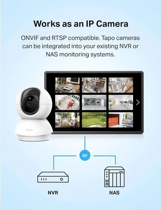 Alt view image 7 of 7 - TP-Link Tapo Pan/Tilt Security Camera for Baby Monitor, Pet Camera w/Motion Detection, 1080P, 2-Way Audio, Night Vision, Cloud & SD Card Storage, Works with Alexa & Google Home (Tapo C200)