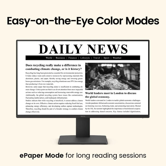 Alt view image 7 of 7 - GW2491 23.8 1080p FHD 100Hz IPS Eye-Care Monitor, HDMI, DisplayPort, 1080x1920, Ultra Slim Bezel, TUV-Certified, Flicker-Free, Low Blue Light Plus, Eye-CareU