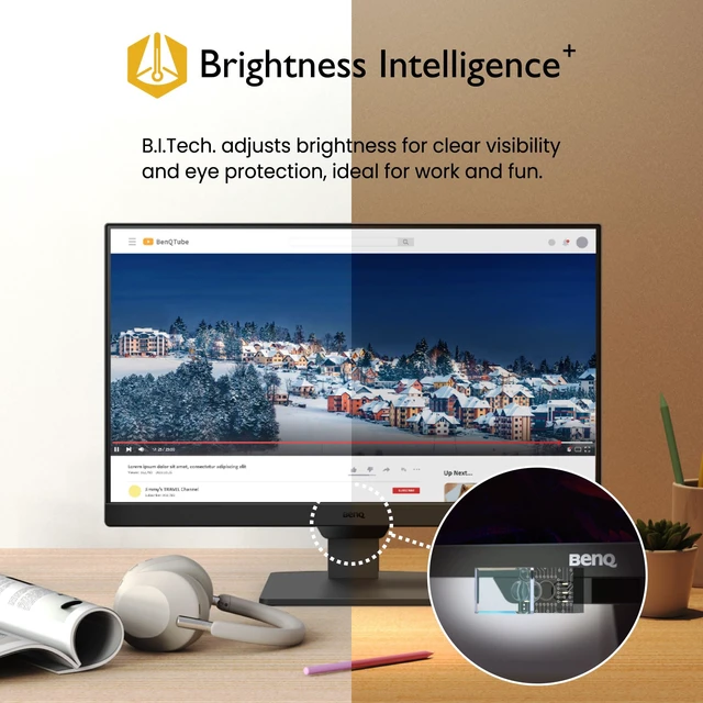 Alt view image 2 of 7 - GW2490 24" Computer Monitor 100Hz FHD 1920x1080p IPS Eye-Care Tech VESA Mount Thin Bezel Low Blue Light Adaptive Brightness Wall Mount Built-in Speakers DisplayPort HDMI Port2